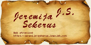 Jeremija Sekeruš vizit kartica